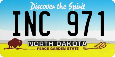 ND license plate INC971
