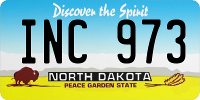 ND license plate INC973