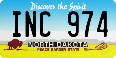 ND license plate INC974