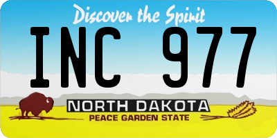 ND license plate INC977