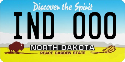 ND license plate IND000