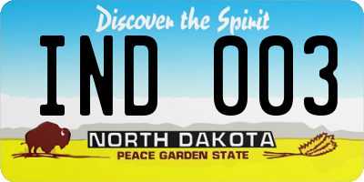 ND license plate IND003