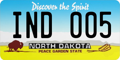 ND license plate IND005