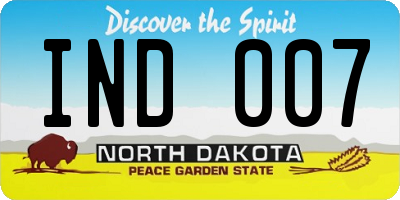 ND license plate IND007