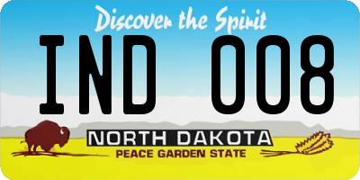 ND license plate IND008