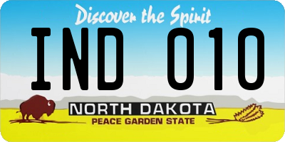 ND license plate IND010