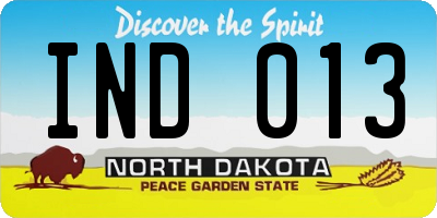 ND license plate IND013