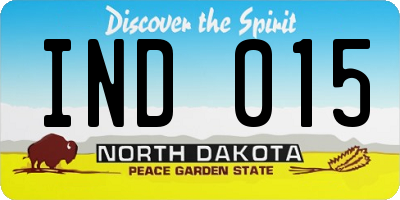 ND license plate IND015