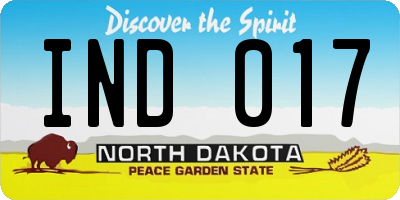ND license plate IND017