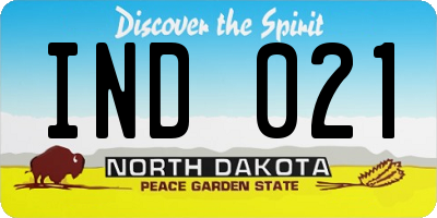 ND license plate IND021