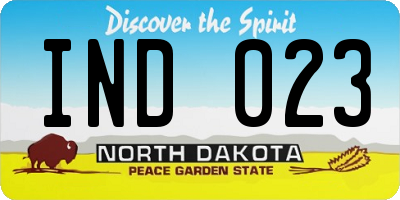 ND license plate IND023