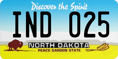 ND license plate IND025