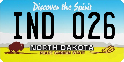 ND license plate IND026