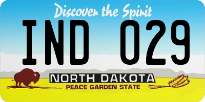 ND license plate IND029