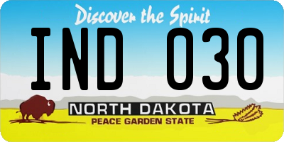 ND license plate IND030