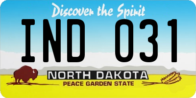 ND license plate IND031