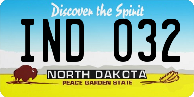 ND license plate IND032
