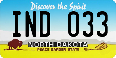 ND license plate IND033