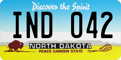 ND license plate IND042