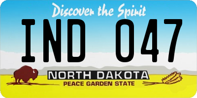 ND license plate IND047