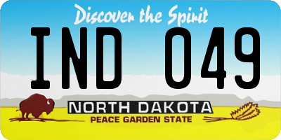 ND license plate IND049