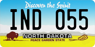 ND license plate IND055