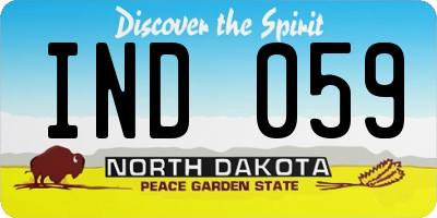 ND license plate IND059