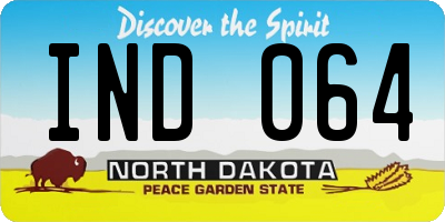 ND license plate IND064