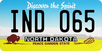 ND license plate IND065