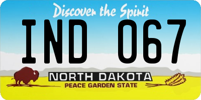 ND license plate IND067