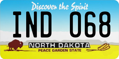 ND license plate IND068
