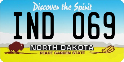 ND license plate IND069