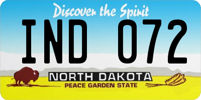 ND license plate IND072