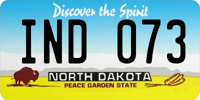 ND license plate IND073