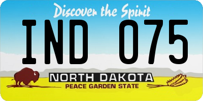 ND license plate IND075