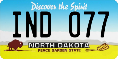 ND license plate IND077
