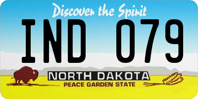 ND license plate IND079