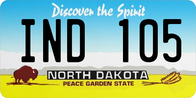 ND license plate IND105