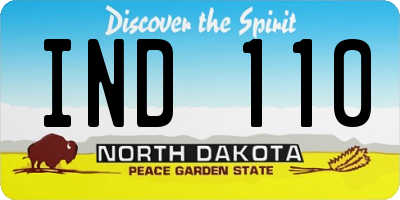ND license plate IND110