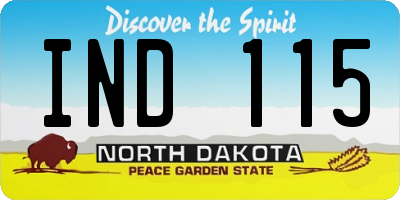 ND license plate IND115