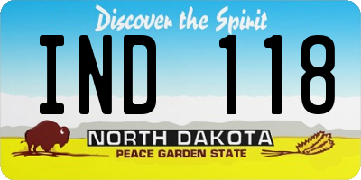 ND license plate IND118