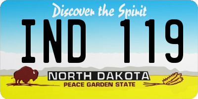 ND license plate IND119
