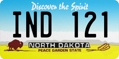 ND license plate IND121