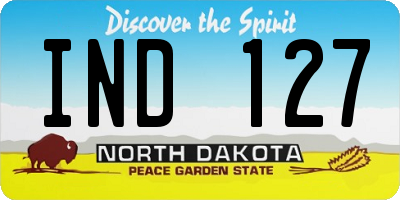 ND license plate IND127
