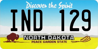 ND license plate IND129