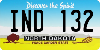 ND license plate IND132