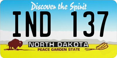 ND license plate IND137