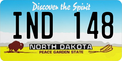 ND license plate IND148
