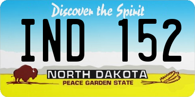 ND license plate IND152