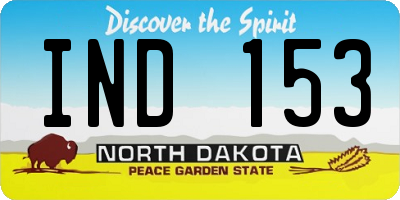 ND license plate IND153